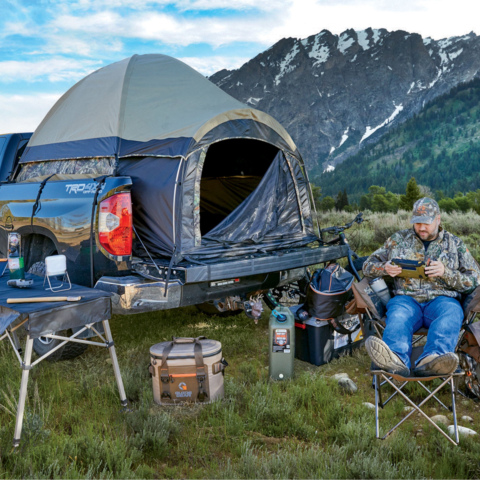 Guide Gear Aluminum Frame Truck Tent for Camping & Hunting, Full Size (Used) - VMInnovations