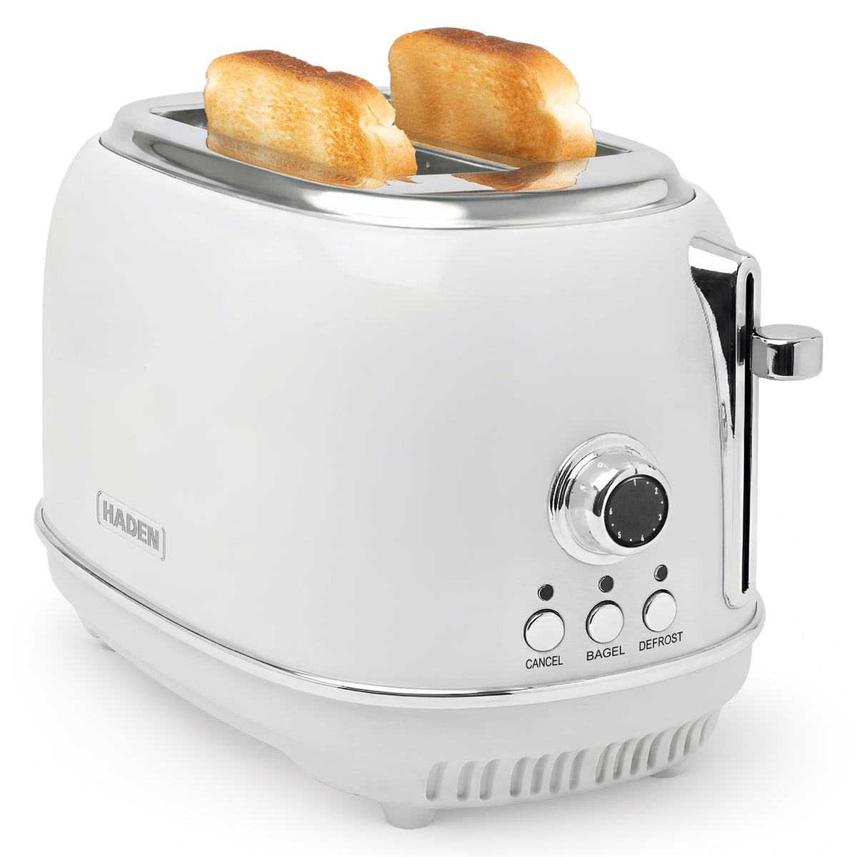 Haden Heritage 2 Slice Wide Slot Stainless Steel Bread Toaster, White (Used) - VMInnovations