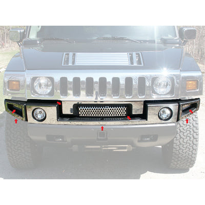 QAA HV43009 7 Piece Stainless Steel Front Bumper Trim for Hummer H2, Chrome