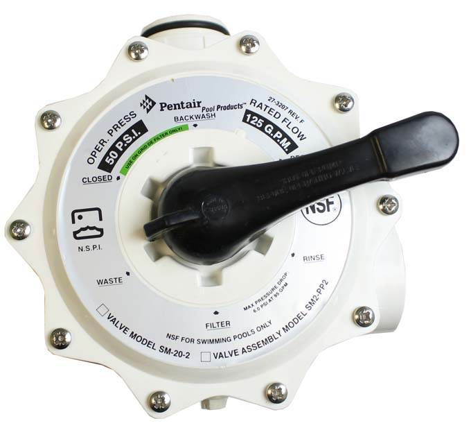 PENTAIR 261152 2" HiFlow Valve Side Mount 6 Position for D.E Filter (Used)