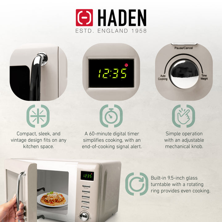 Haden Dorset 12 Cup Programmable Coffee Maker with Countertop Microwave, Putty - VMInnovations
