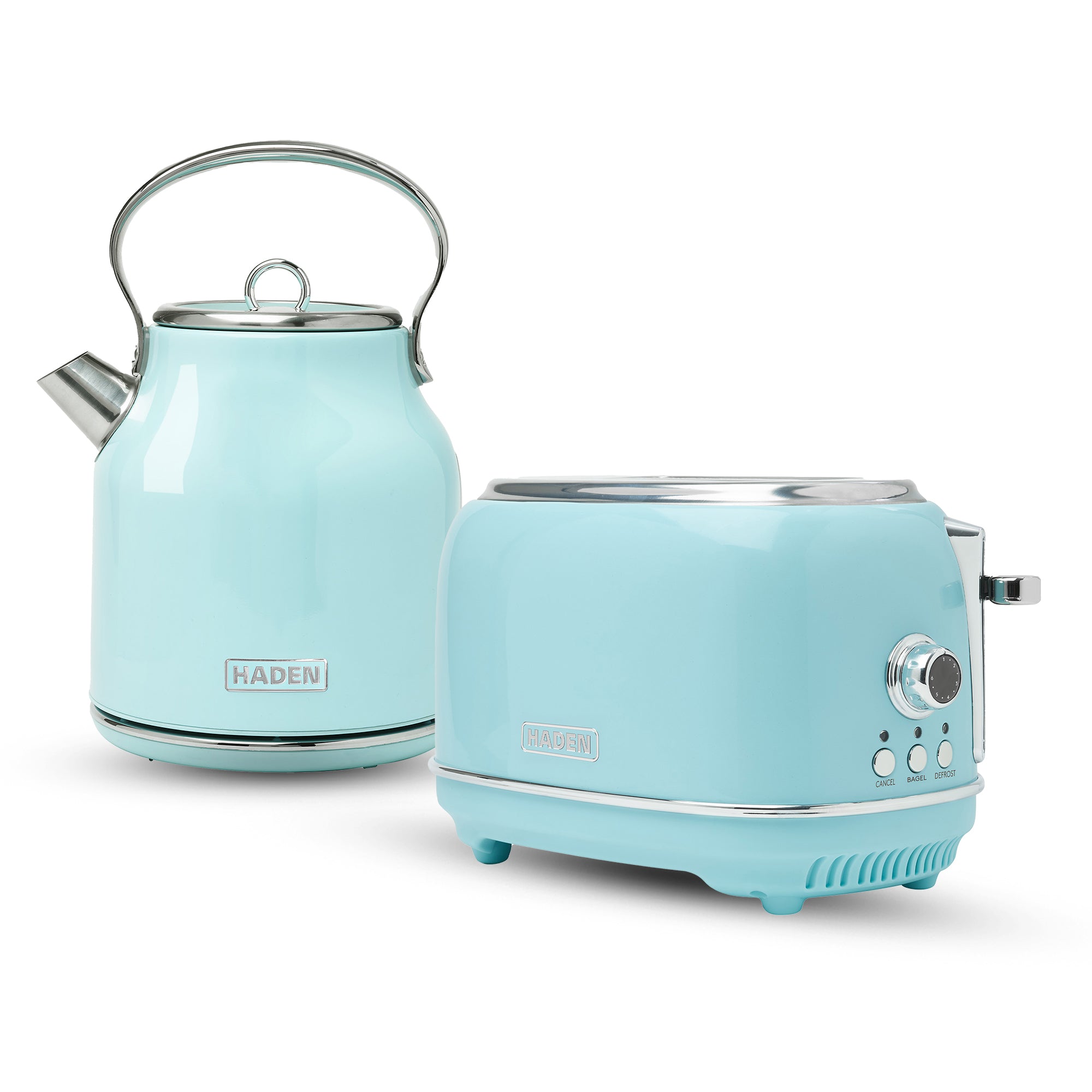 Haden Heritage 1.7 Liter Stainless Steel Electric Kettle with Toaster, Turquoise - VMInnovations