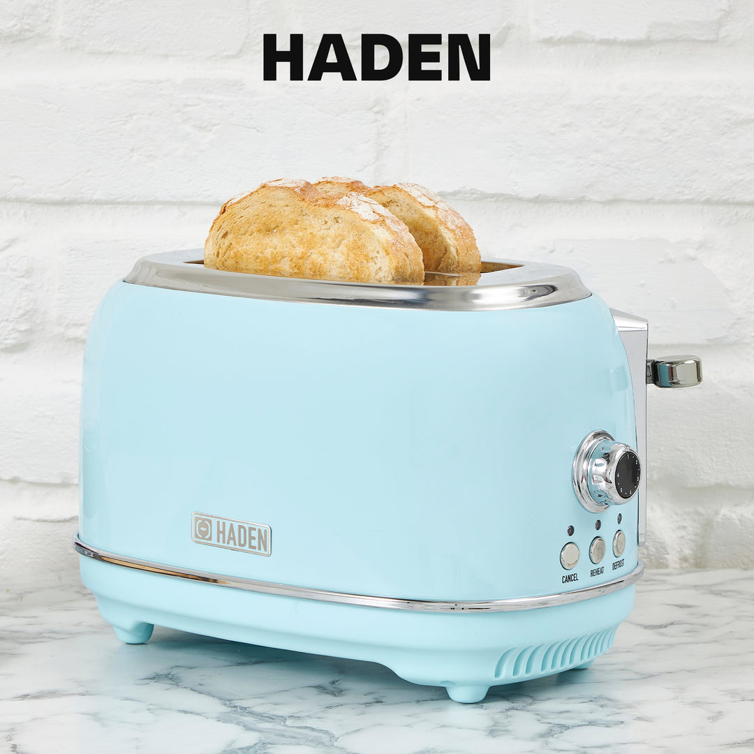 Haden Heritage 12 Cup Programmable Coffee Maker with 2 Slice Toaster, Turquoise