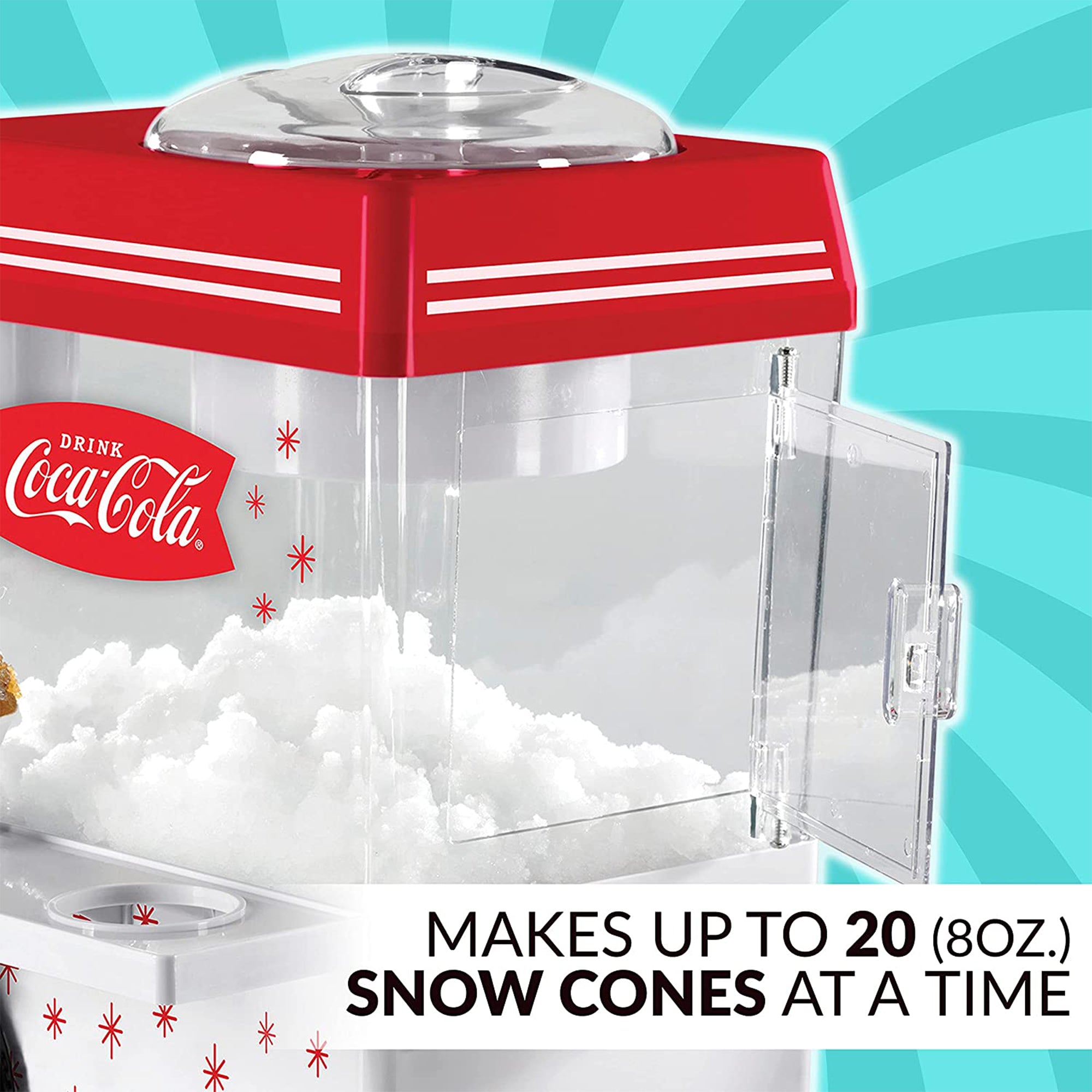Nostalgia Coca-Cola 20oz Countertop Snow Cone Maker Machine (Open Box) - VMInnovations