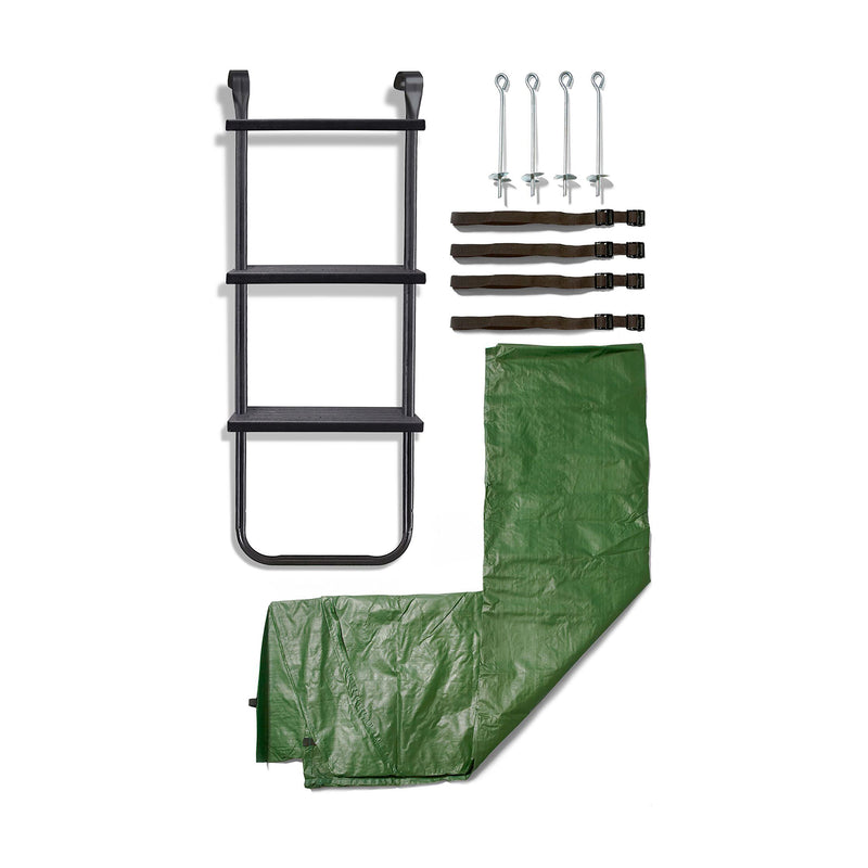 Plum 29125 Trampoline Accessory Kit w/ Ladder & Anchor Kit, Forest Green
