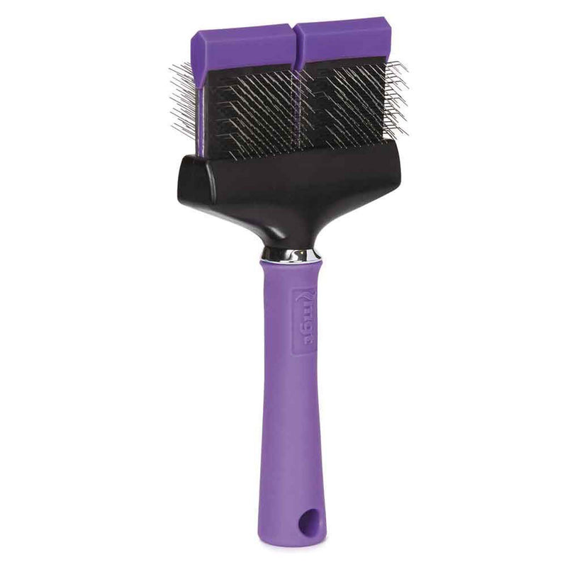 PetEdge TP224 12 11 Master Grooming Tools Double Flex Soft Slicker Brush, Purple