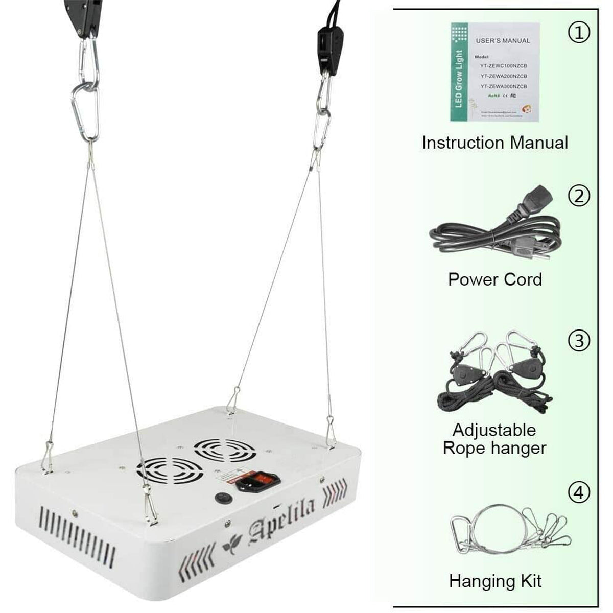 Carambola FS011 3500K LED Hydroponics Full Dual Spectrum Grow Light Sun Lamp