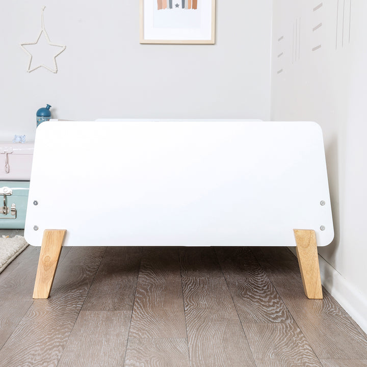 dadada Muse Low Profile Toddler Bed w/2 Removeable Side Rails, White (Open Box) - VMInnovations