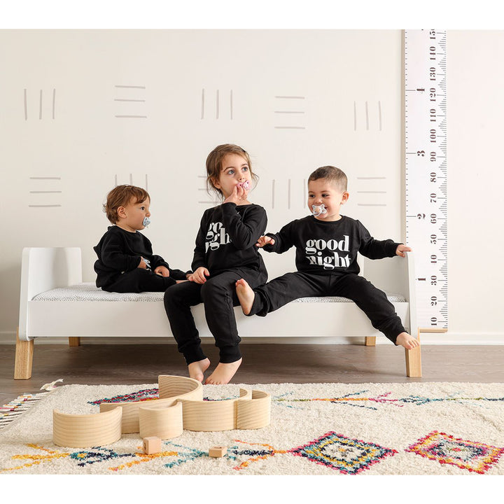 dadada Muse Low Profile Toddler Bed w/2 Removeable Side Rails, White (Open Box) - VMInnovations