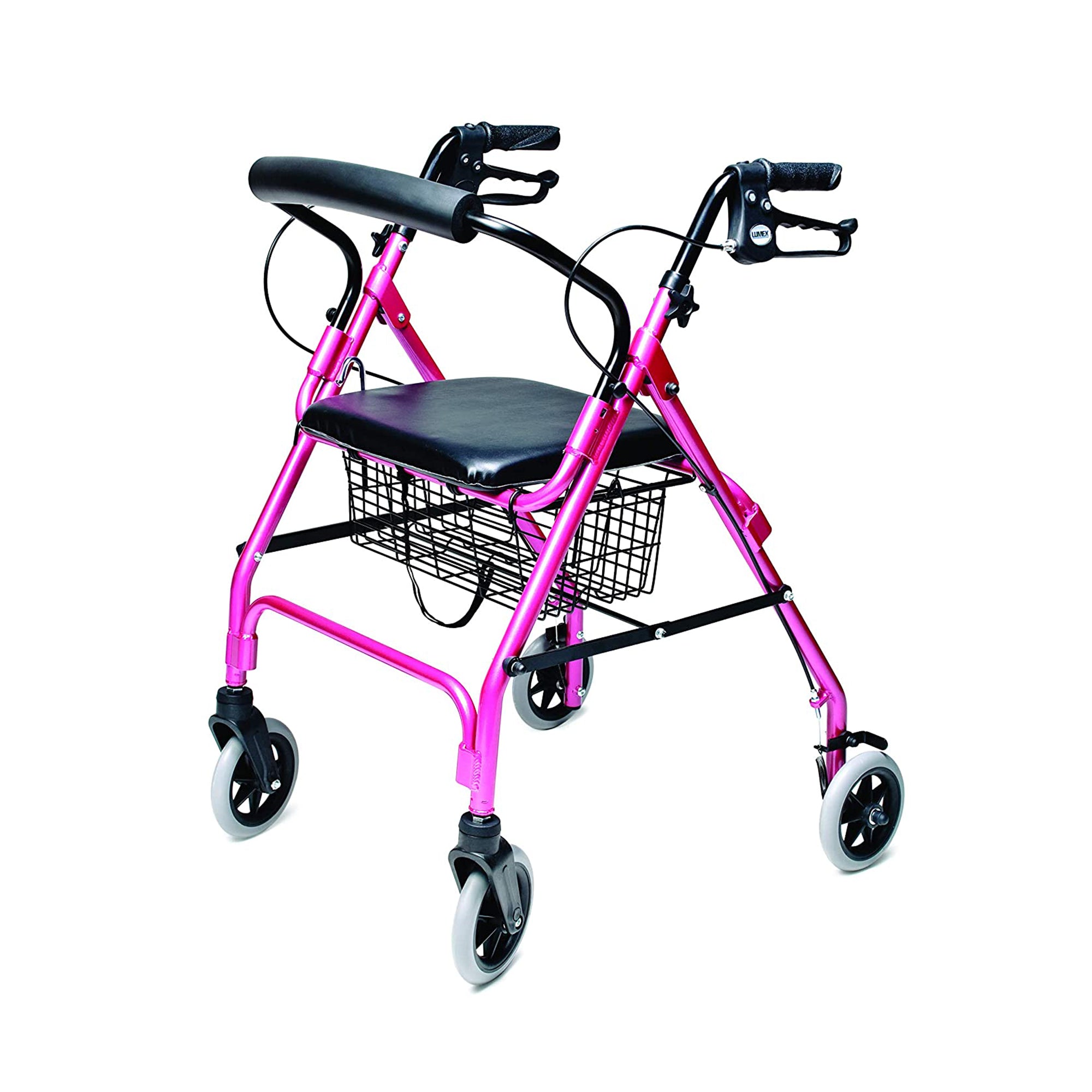 Graham Field Lumex Walkabout Lite Rollator with Seat and 6 Inch Wheels, Pink - VMInnovations
