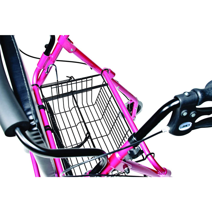 Graham Field Lumex Walkabout Lite Rollator with Seat and 6 Inch Wheels, Pink - VMInnovations