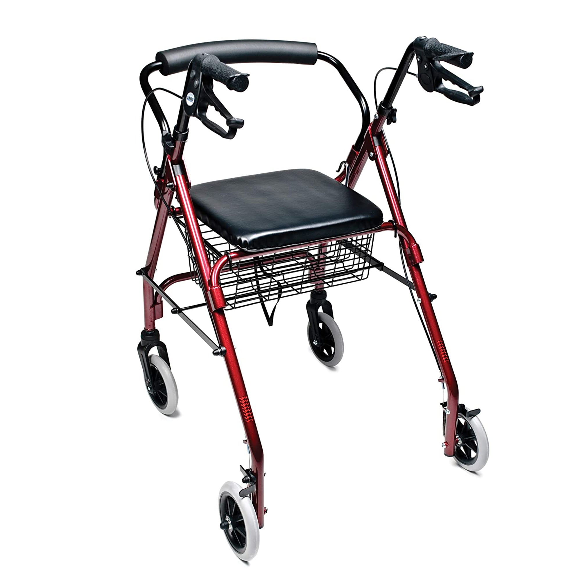 Graham Field Lumex Walkabout Lite Rollator with Seat and 6 Inch Wheels, Burgundy - VMInnovations