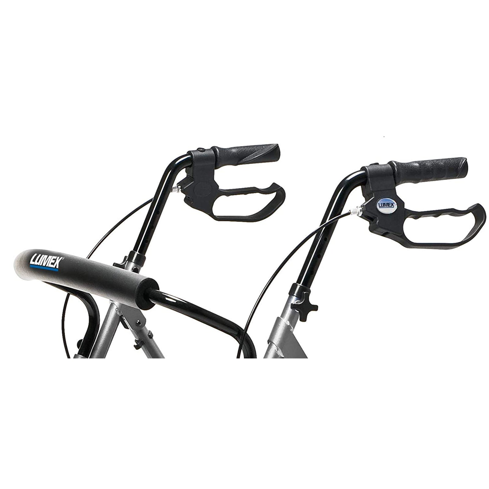 Lumex Set N' Go Wide 2-In-1 Height Adjustable Rollator Walker with Pouch, Silver - VMInnovations