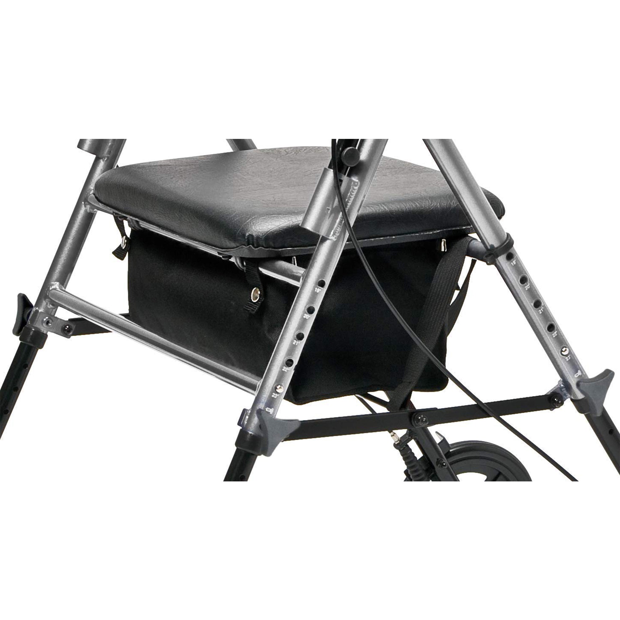 Lumex Set N' Go Wide 2-In-1 Height Adjustable Rollator Walker, Silver (Used)