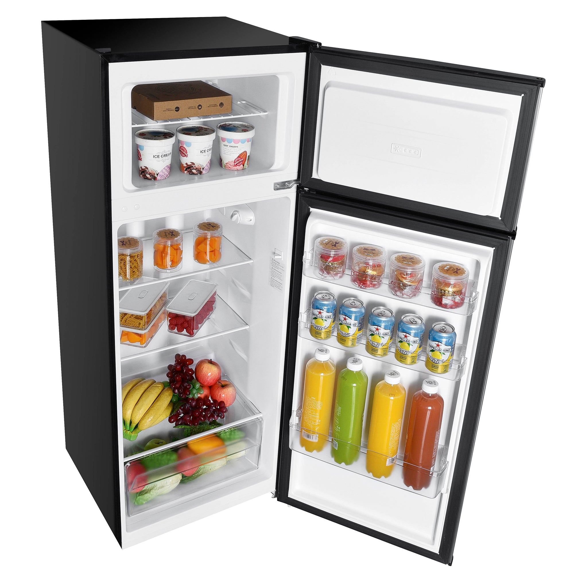 4 Cubic Feet Mid Size Integrated Organizer Top Mount Refrigerator, Gray (Used)