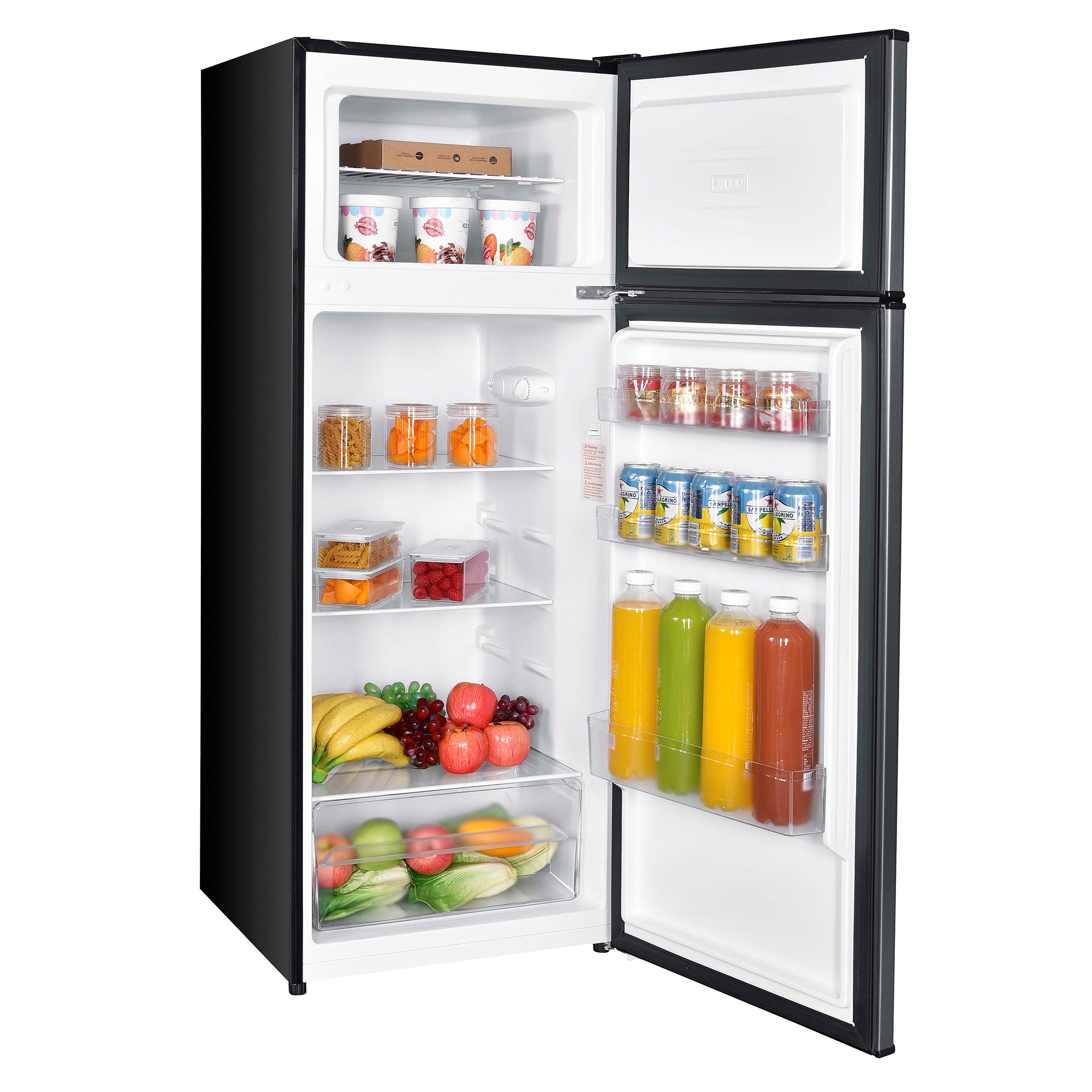 4 Cubic Feet Mid Size Integrated Organizer Top Mount Refrigerator, Gray (Used)
