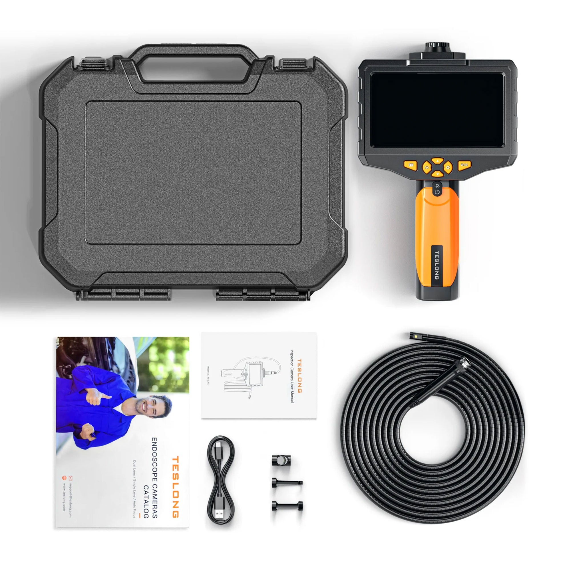 Teslong NTS300 Dual Lens Endoscope & Household Inspection Camera w/ 5 In Screen