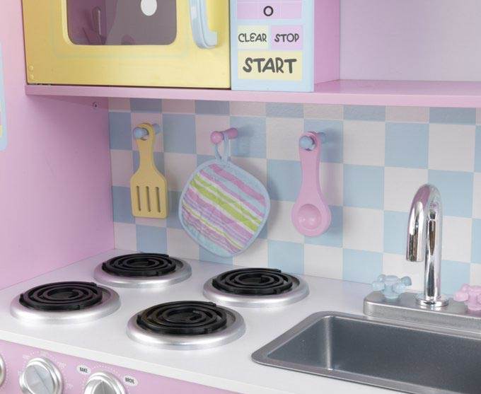 KidKraft Large Pastel Pink Wooden Kitchen Play Set