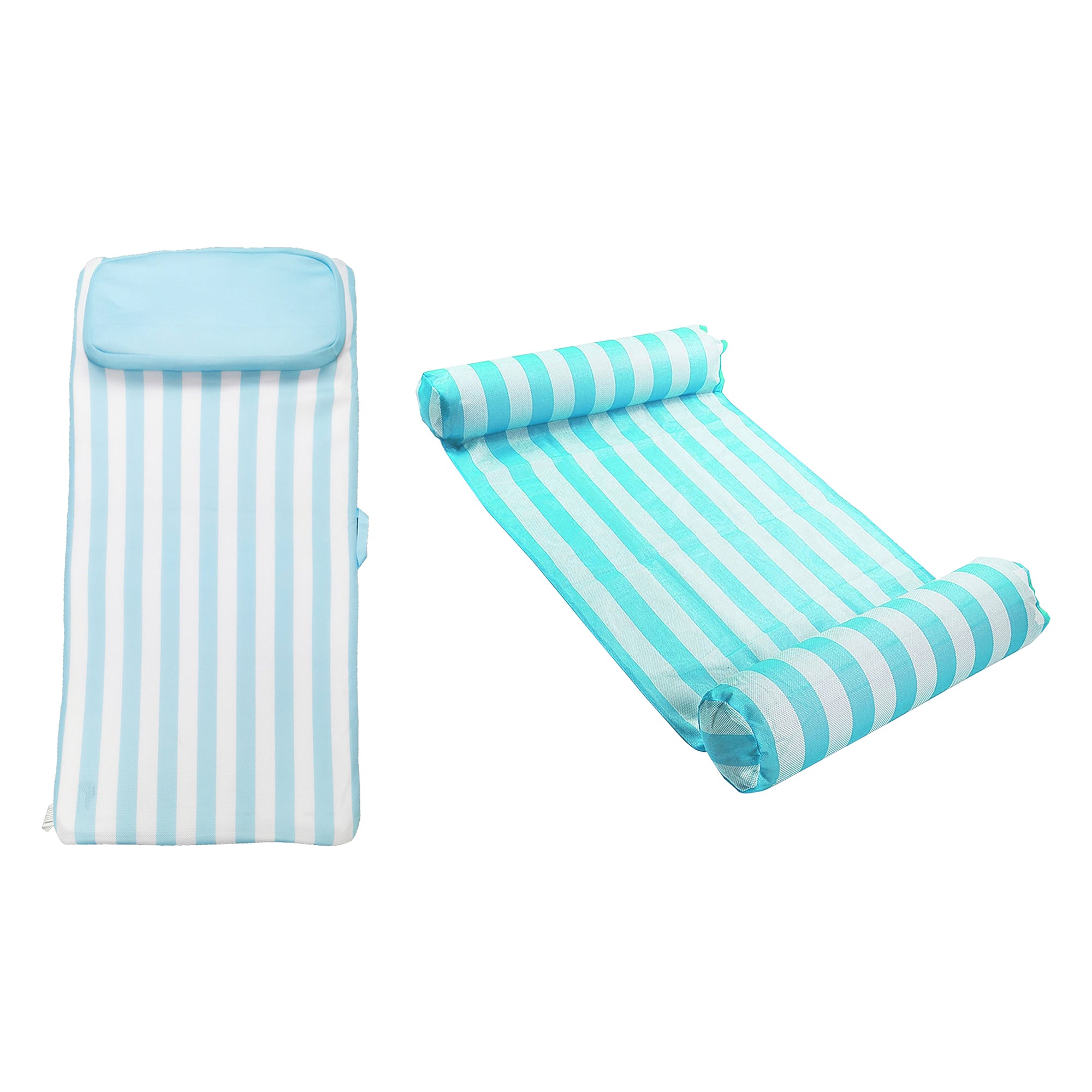 Comfy Floats No Inflate Water Lounger Pool Float And Inflatable Striped Hammock