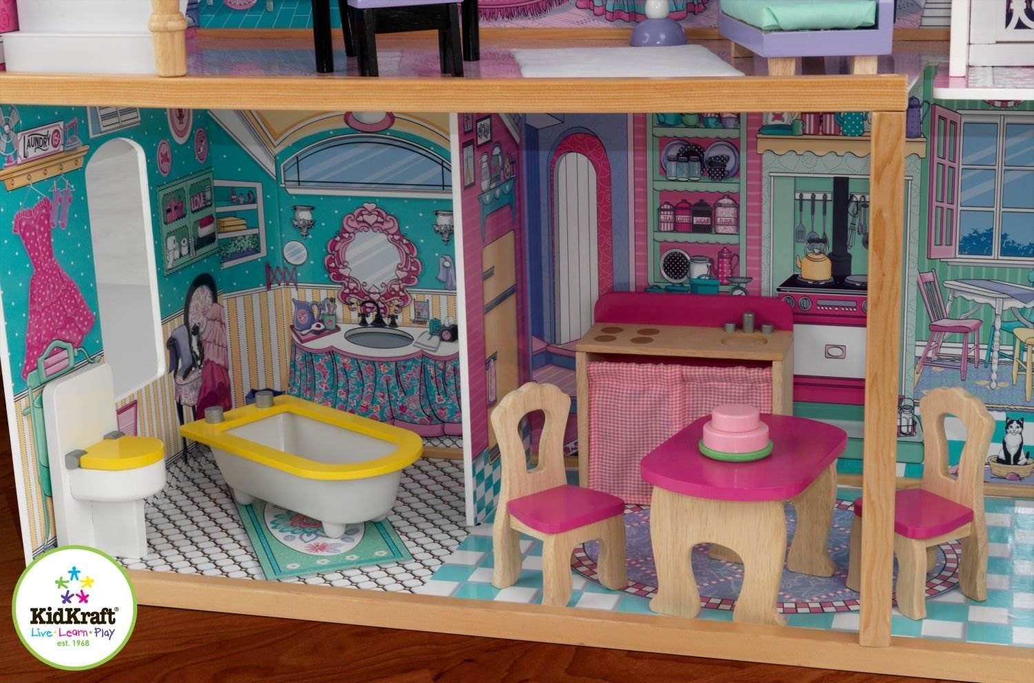KidKraft Wooden Annabelle Pretend Play Dollhouse - Open Box