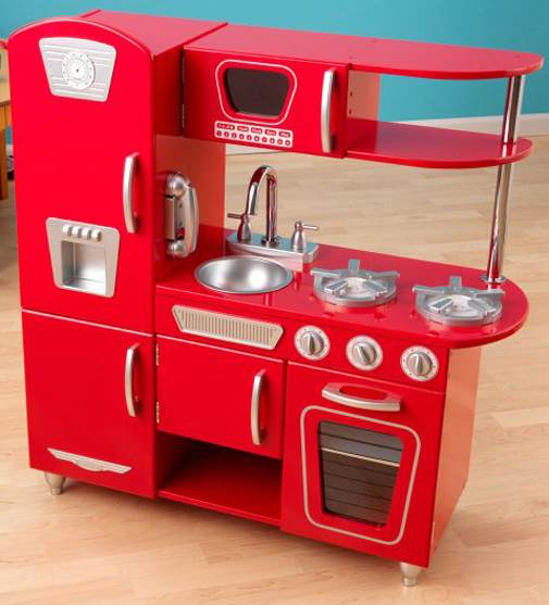 KidKraft Red Retro Vintage Pretend Play Kids Kitchen - Open Box!
