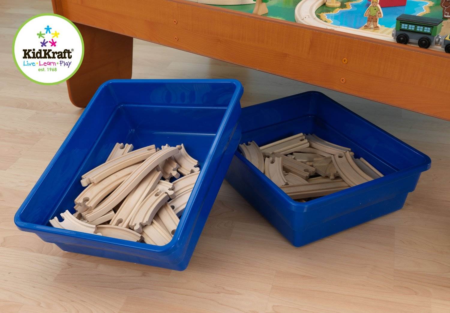 KidKraft Ride Around Town Wood Train Table & Toy Set - Open Box