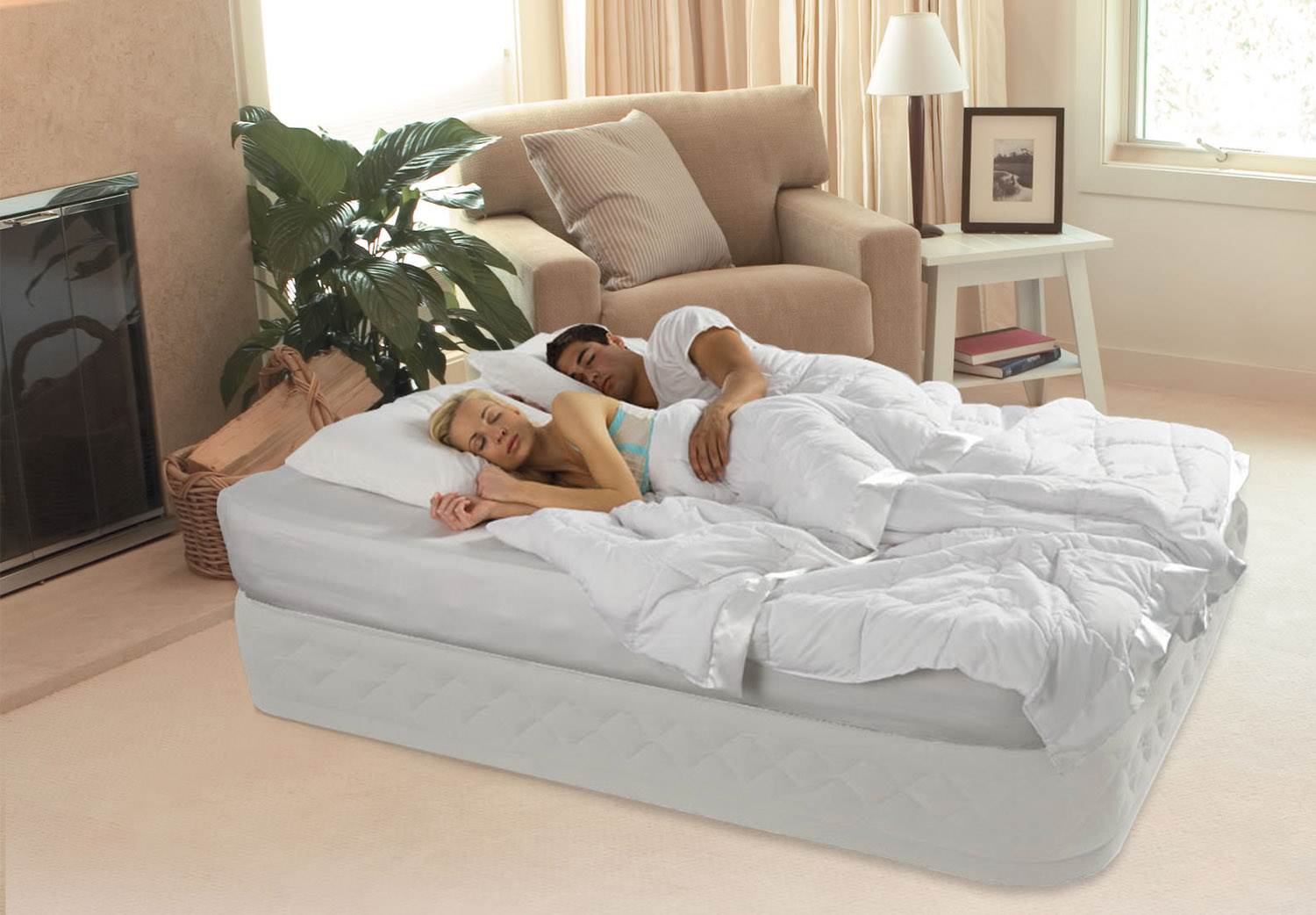INTEX Supreme Air-Flow Queen Air Bed Mattress & Pump (Open Box)