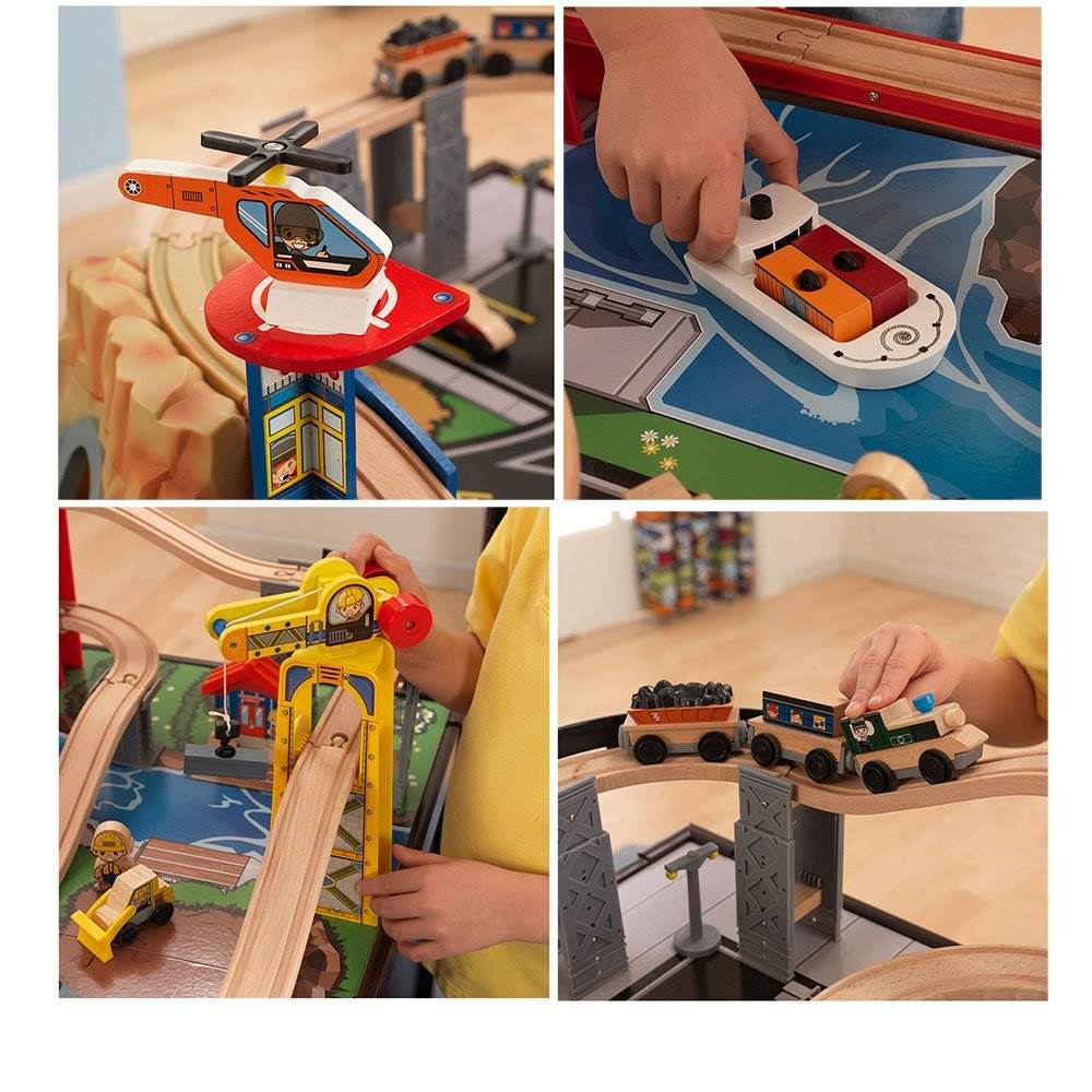 KidKraft Metropolis 100-Piece Wooden Train Table Set - For Parts