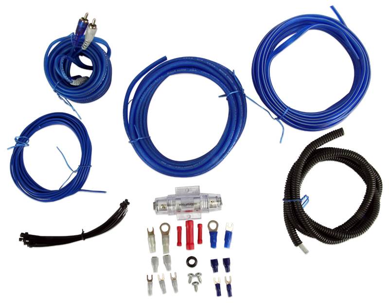 (2) BULLZ AUDIO 8 Gauge Amplifier Amp Installation Power Wiring Kits | EPAK8BL