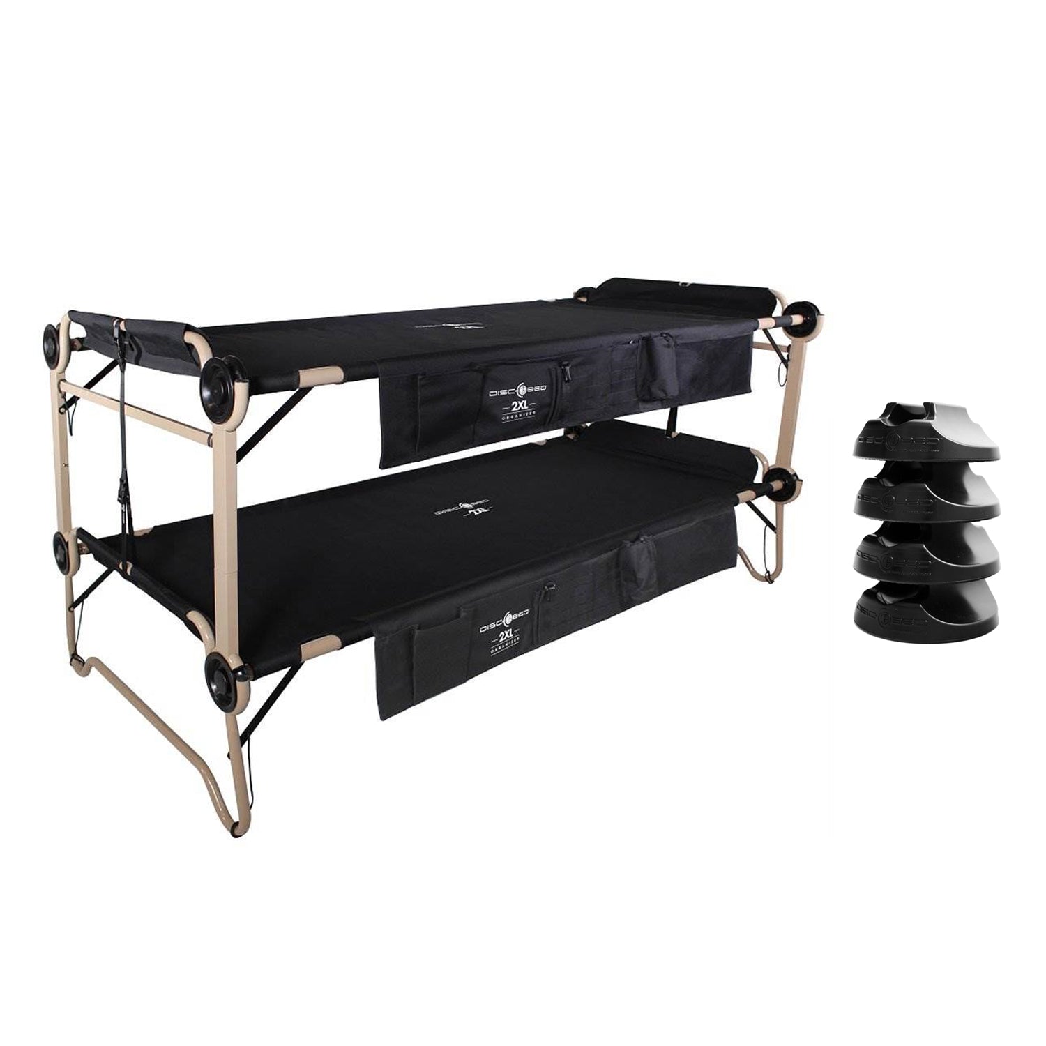 Disc-O-Bed 2XL Cam-O-Bunk Benchable Double Cot w/Organizers & No Slip Foot Pads