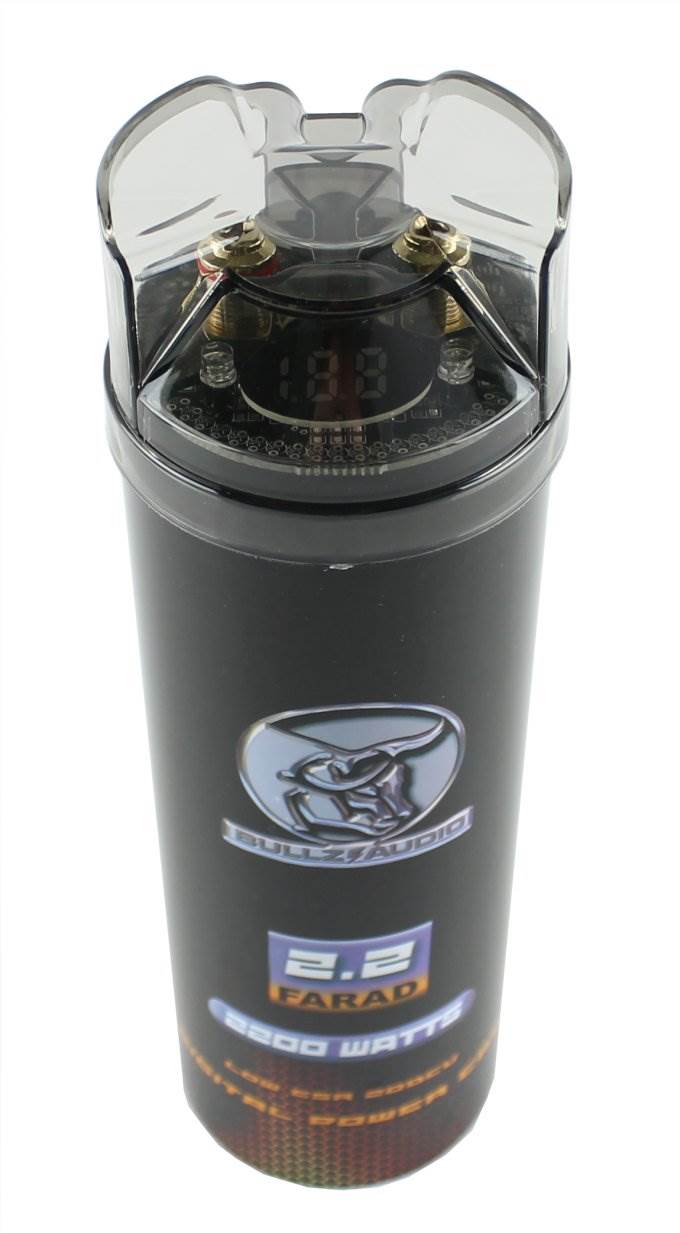 (2) BULLZ AUDIO 2200W 12V BCAP 2.2 Digital Car Power Farad Capacitors | BCAP2.2