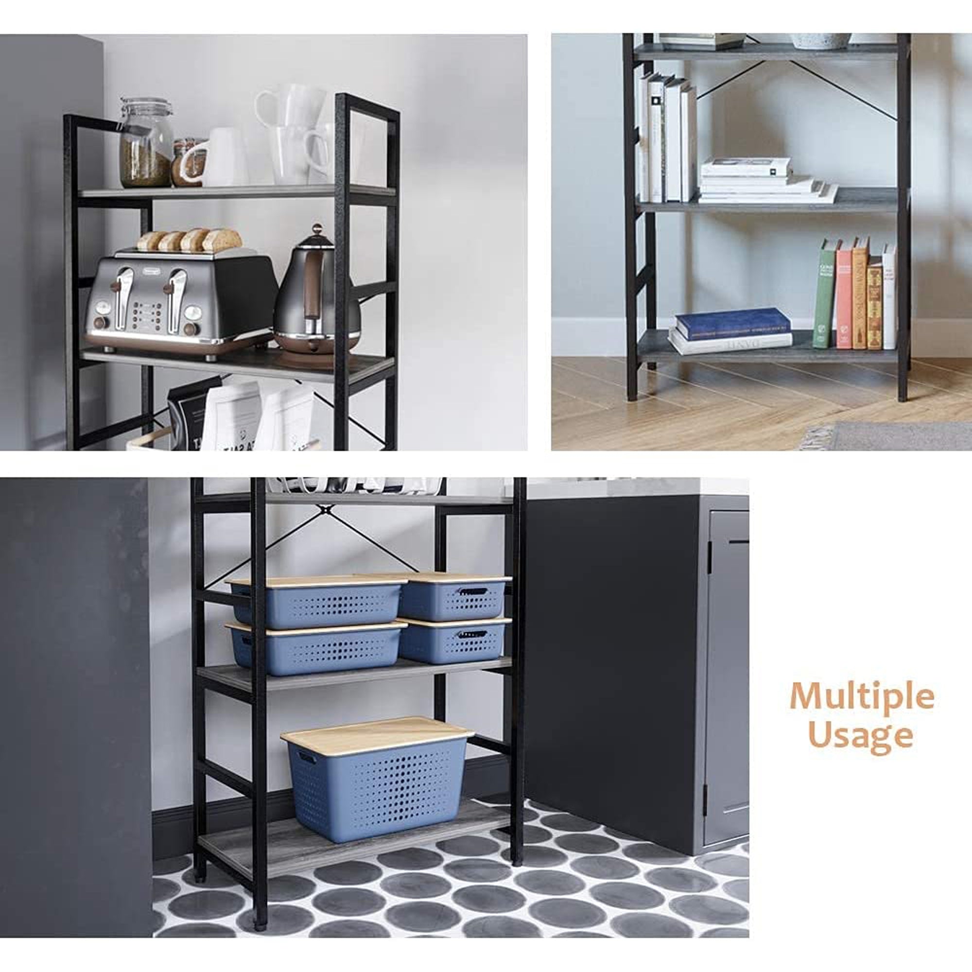 Bestier 5 Tier Adjustable Multifunctional Storage Bookcase 26", Gray (Used) - VMInnovations