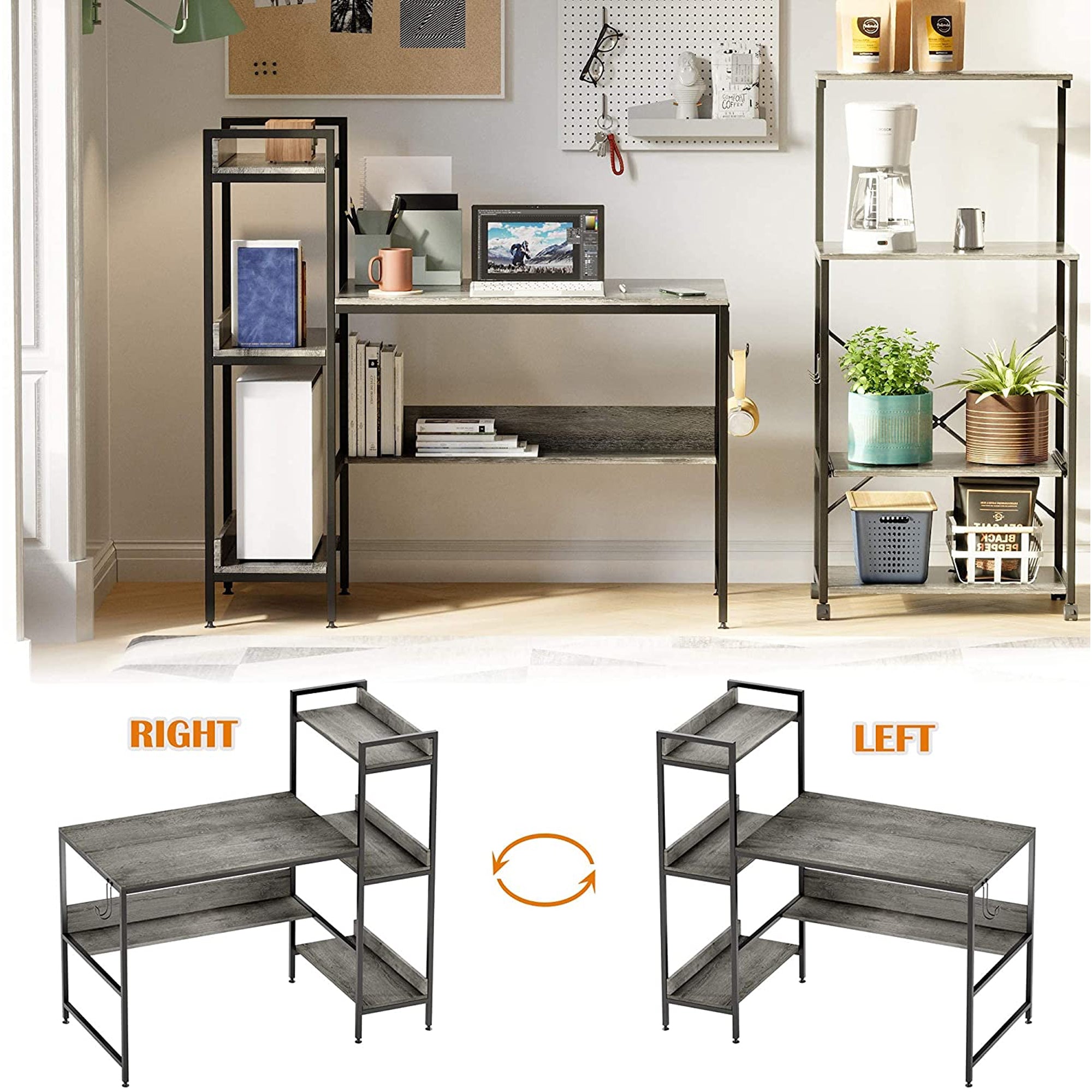 Bestier Computer Office Desk Workstation with Side Storage Shelves (For Parts) - VMInnovations