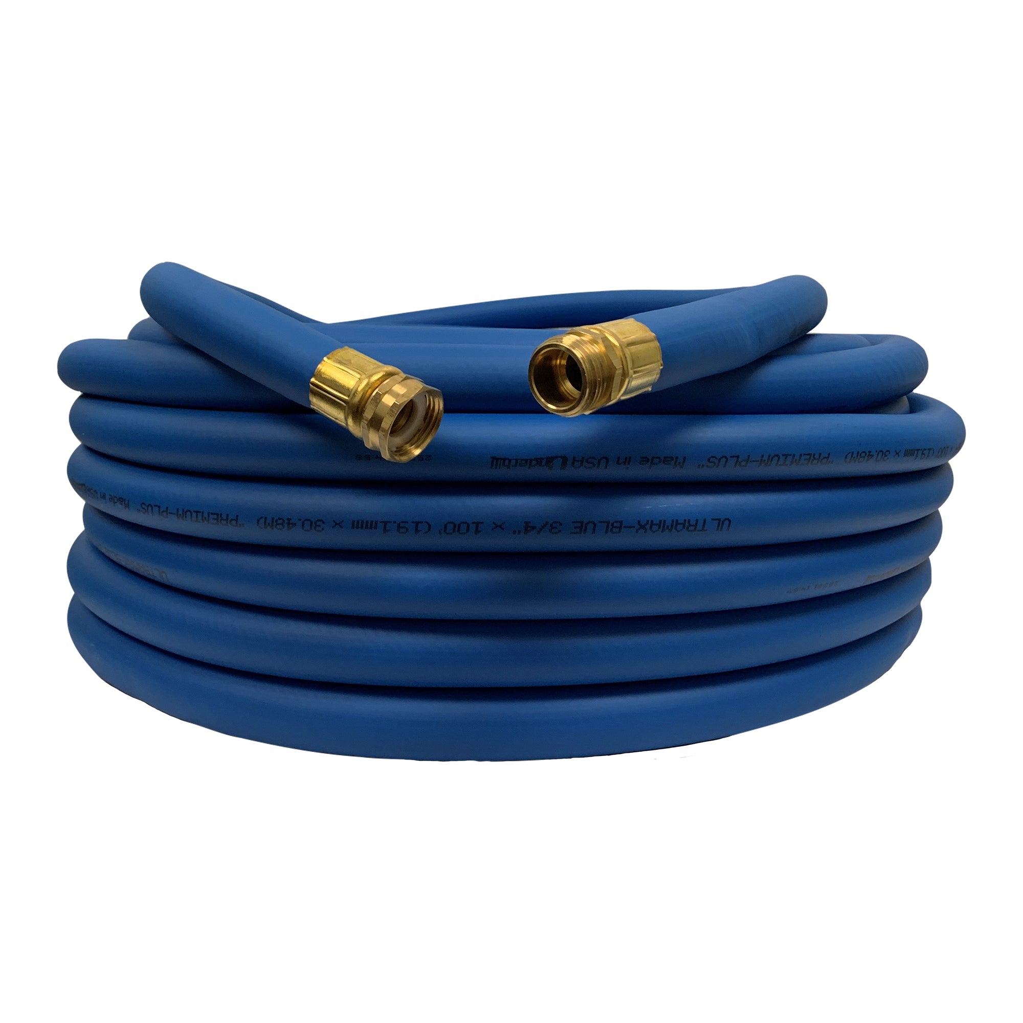 Underhill 100 Ft Blue Water Hose w/ Precision Cloudburst Nozzle & Hose Adapter