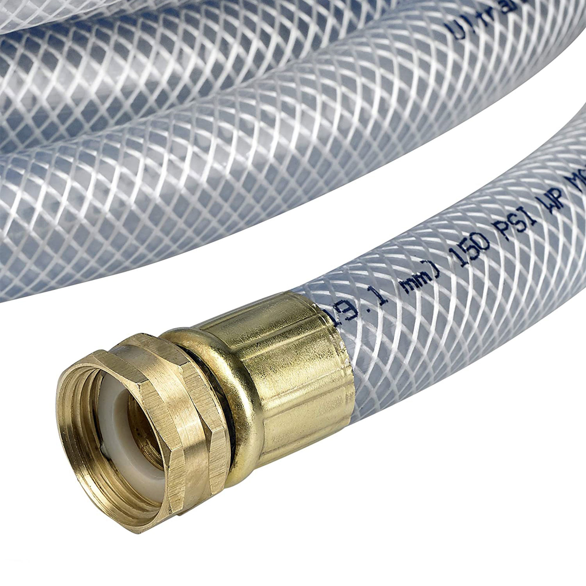 Underhill 50 Ft Clear Water Hose w/ Precision Cloudburst Nozzle & Hose Adapter