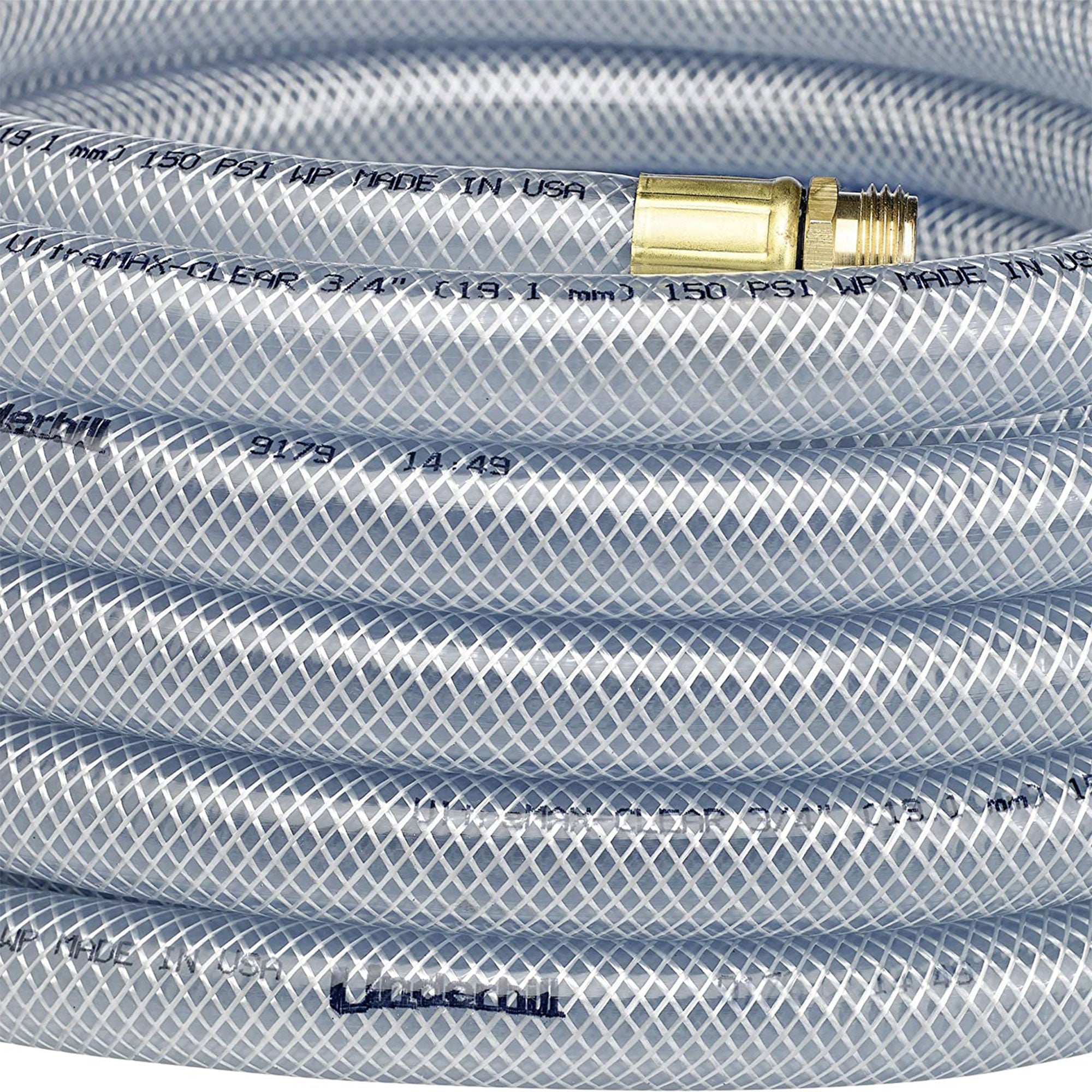 Underhill Ultramax 75' Garden Hose, Clear & Precision Cloudburst Hose End Nozzle