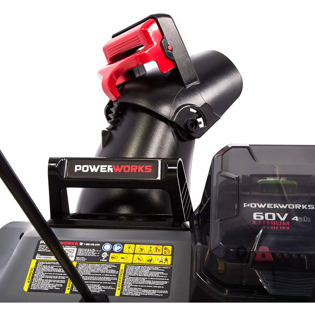 Powerworks 20" Brushless Snow Thrower with 4.0 Ah Battery & Charger (For Parts)
