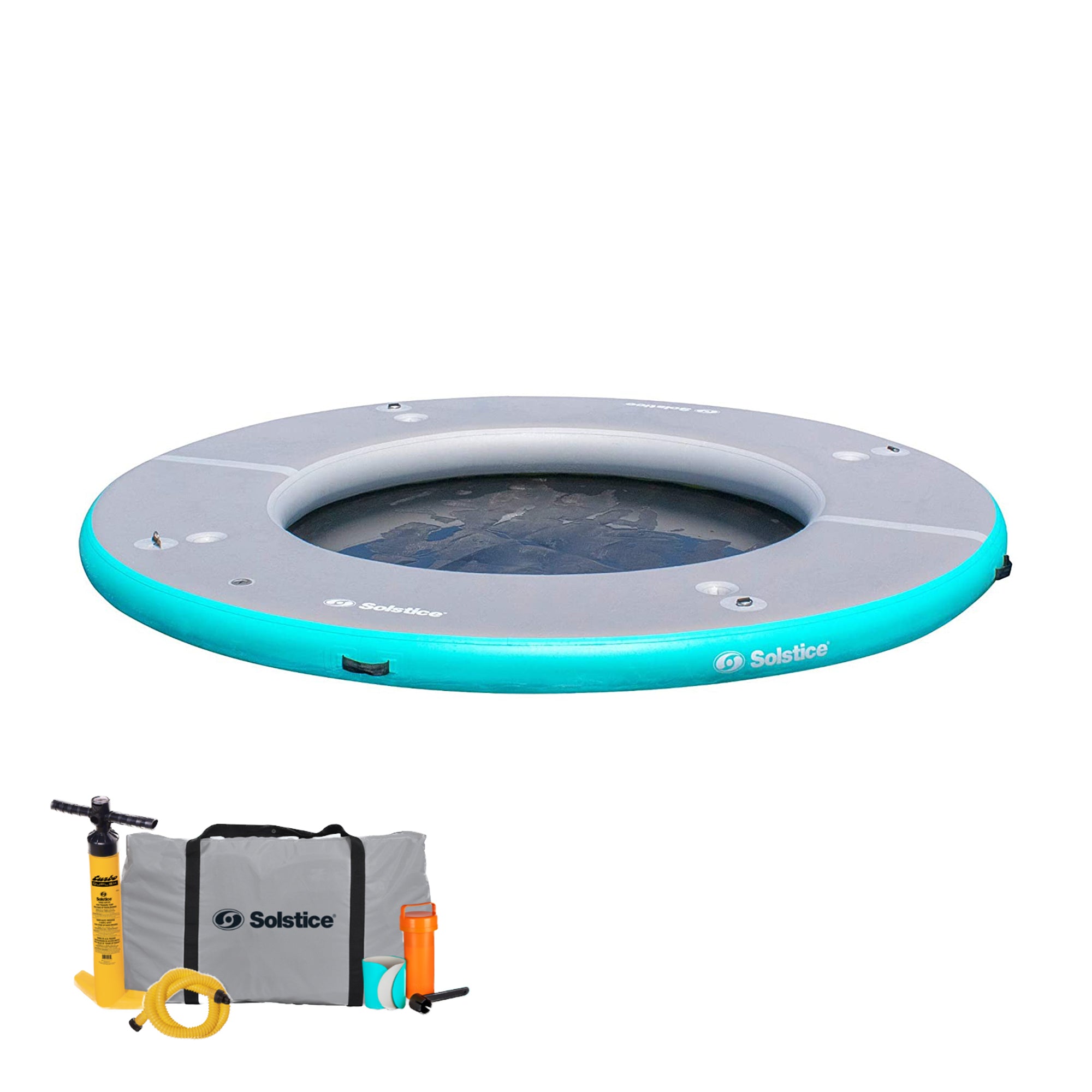 Solstice 10' Inflatable 7-10 Person Mesh Dock Floating Island Platform(Open Box)