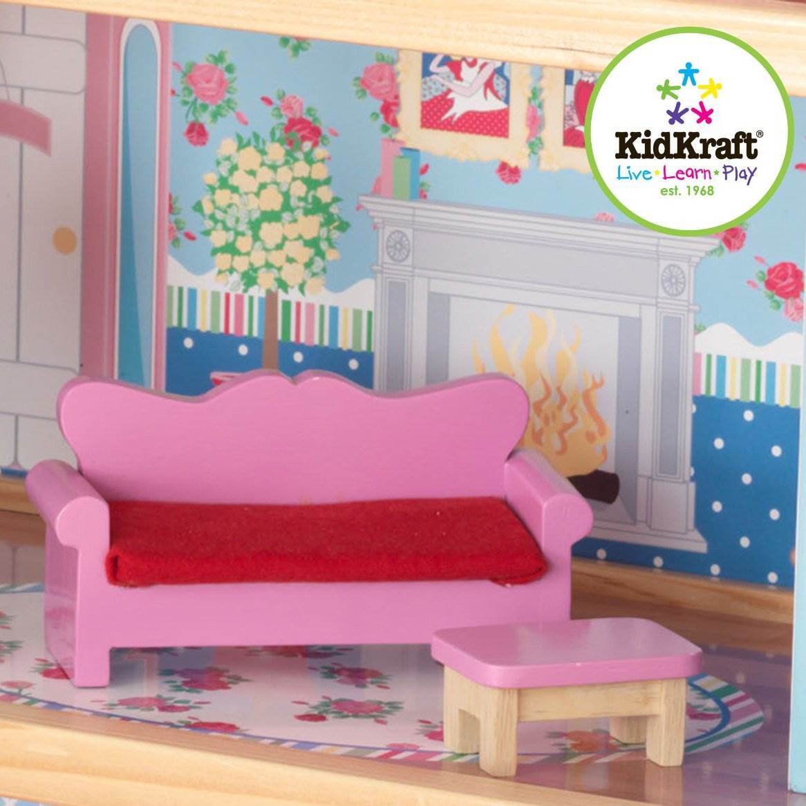KidKraft Chelsea Wooden Pretend Play Cottage with Furniture (65054) (Open Box)