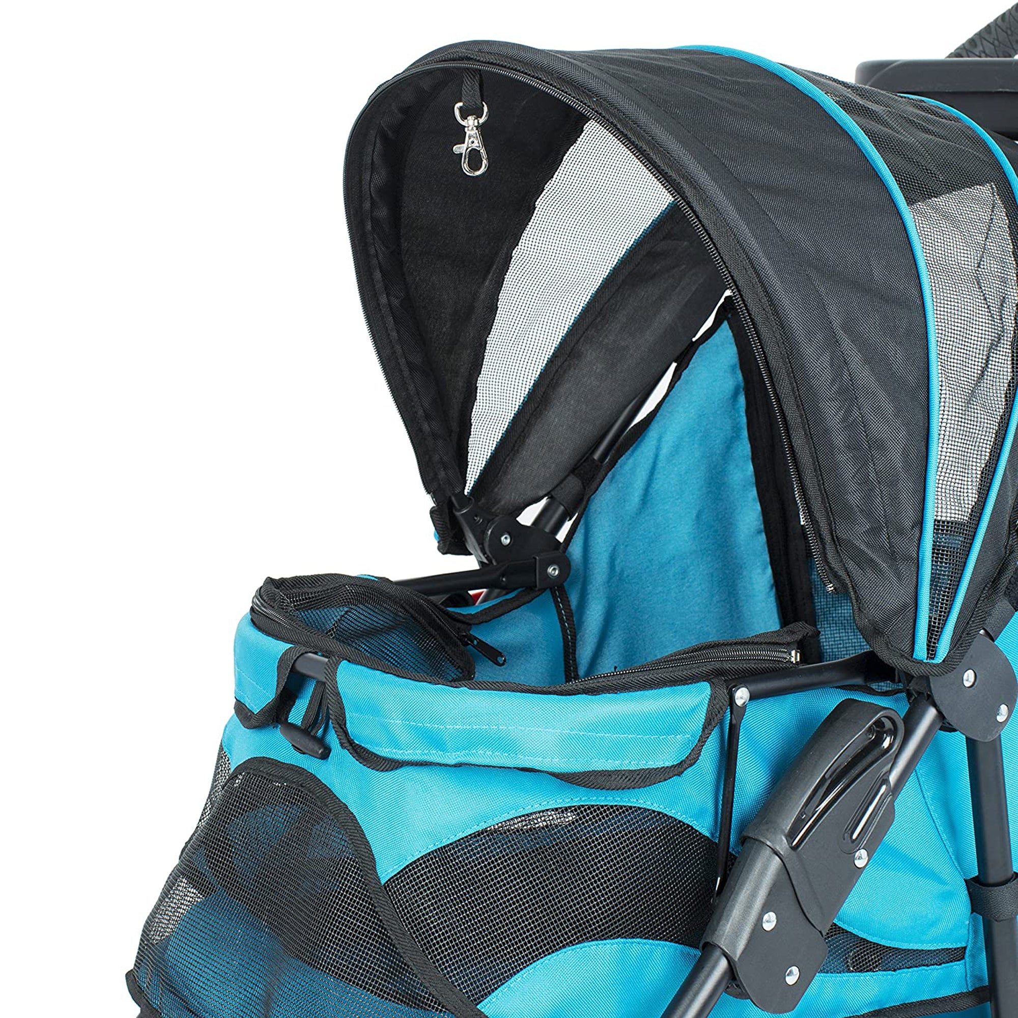 PETIQUE Durable Folding Pet Stroller w/ Mesh Sides for Dogs/Cats, Mermaid (Used) - VMInnovations