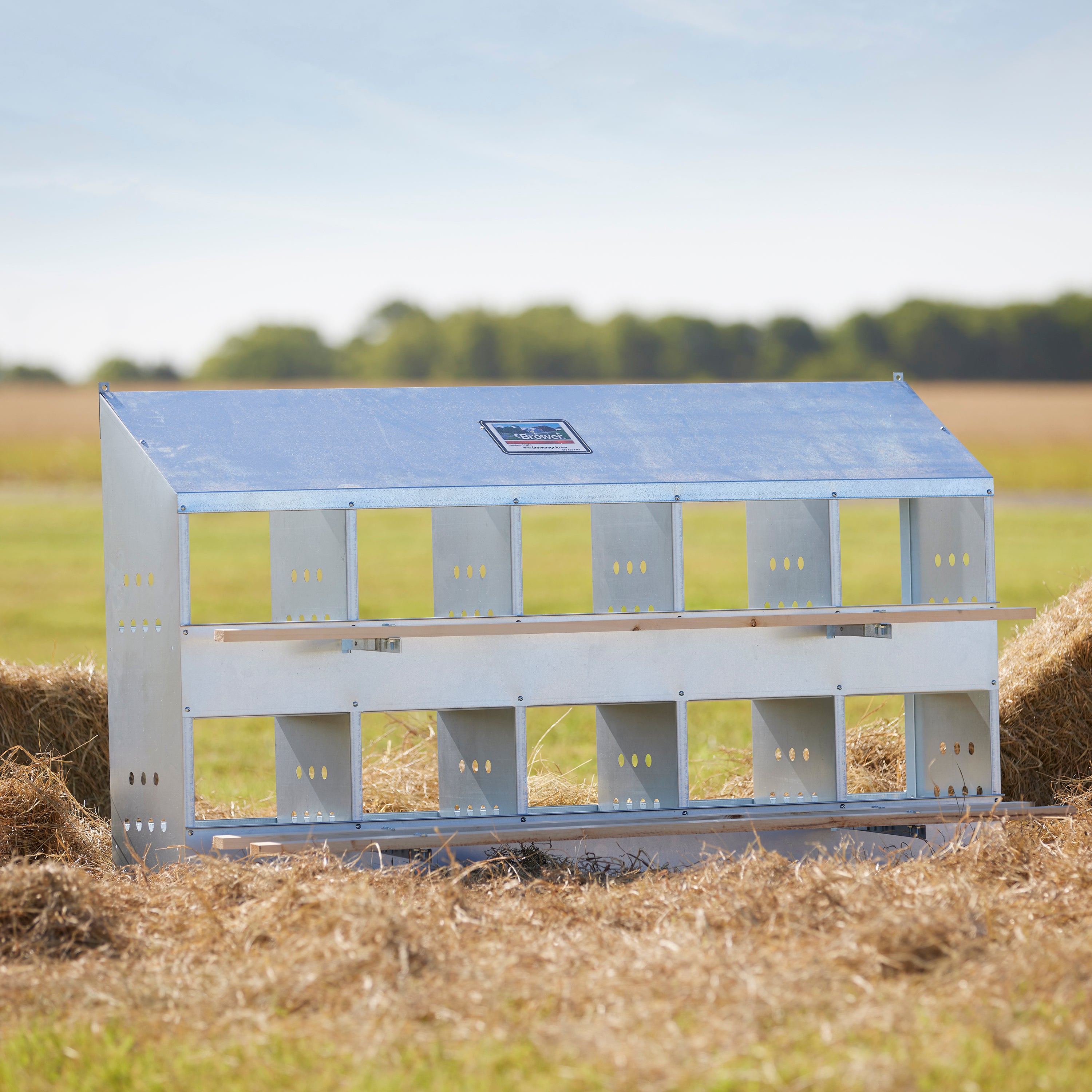 Brower 410B Galvanized Steel 10 Hole 50 Bird Nest Chicken Brooding Box (3 Pack) - VMInnovations