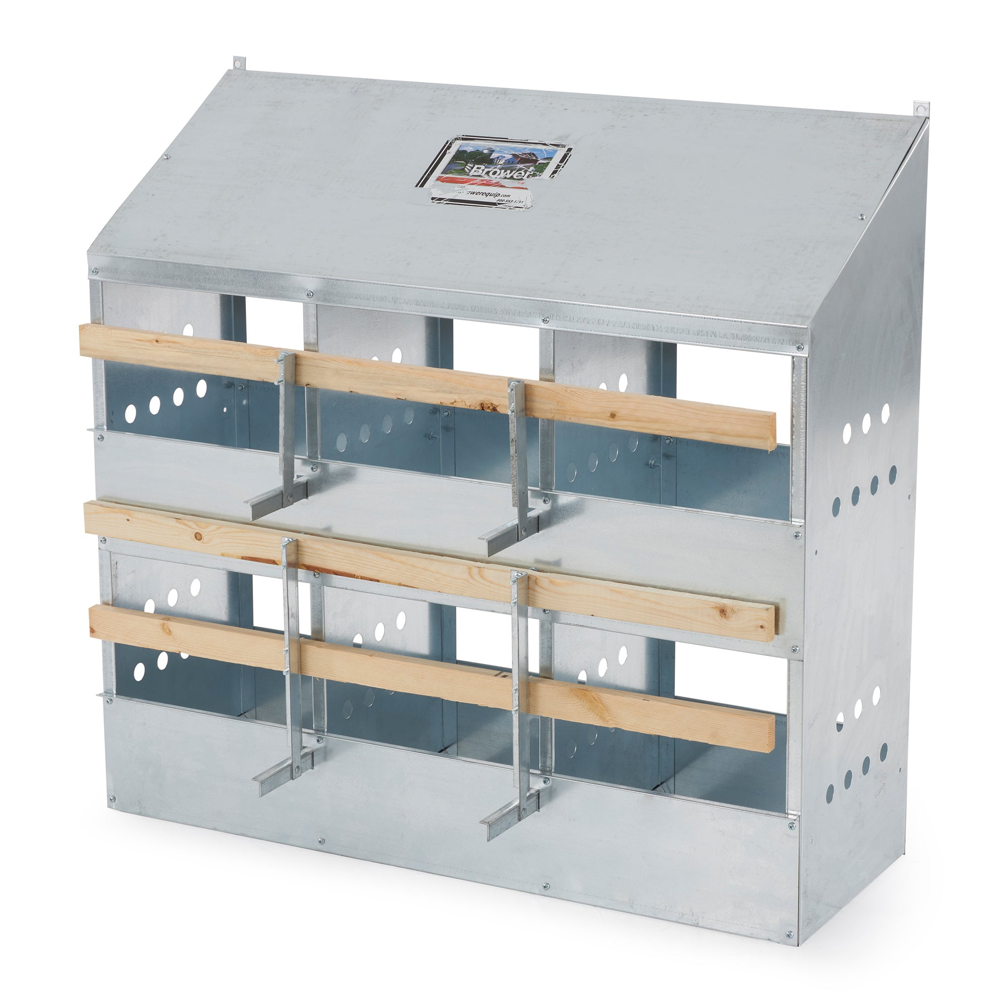 Brower Galvanized Steel 6 Hole 30 Bird Poultry Nest Brooding Box (For Parts) - VMInnovations