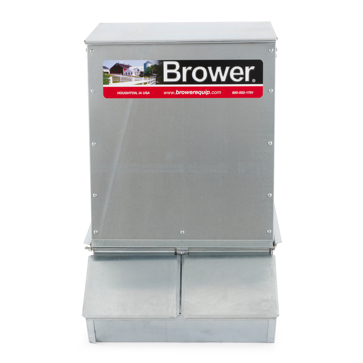 Brower 4 Pack 4 Door Hog Supplement Feeder for Livestock, 7 Bushels for 20 Hogs