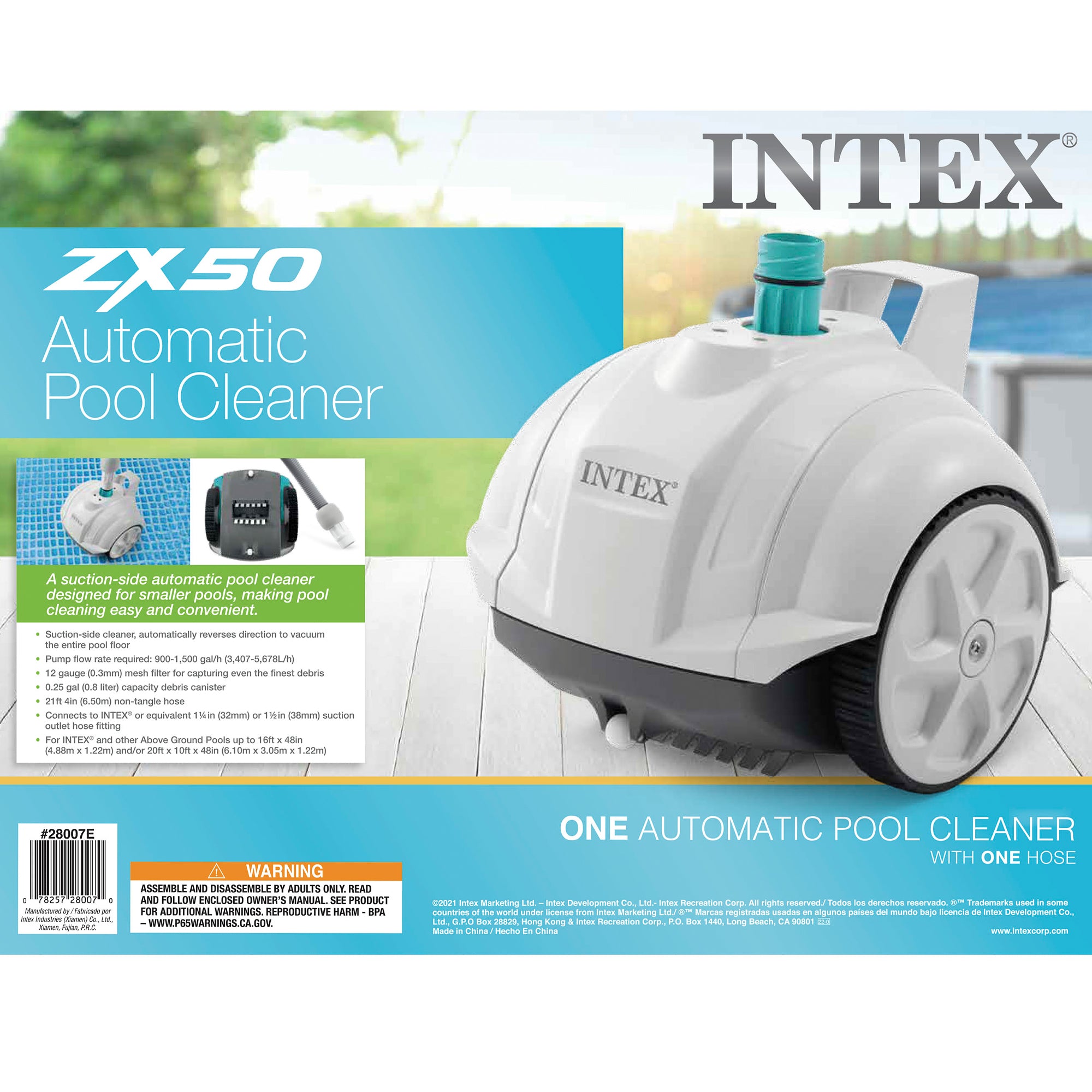 Intex Above Ground Swimming Pool Automatic Vacuum Cleaner 1.5" Fitting(Open Box) - VMInnovations