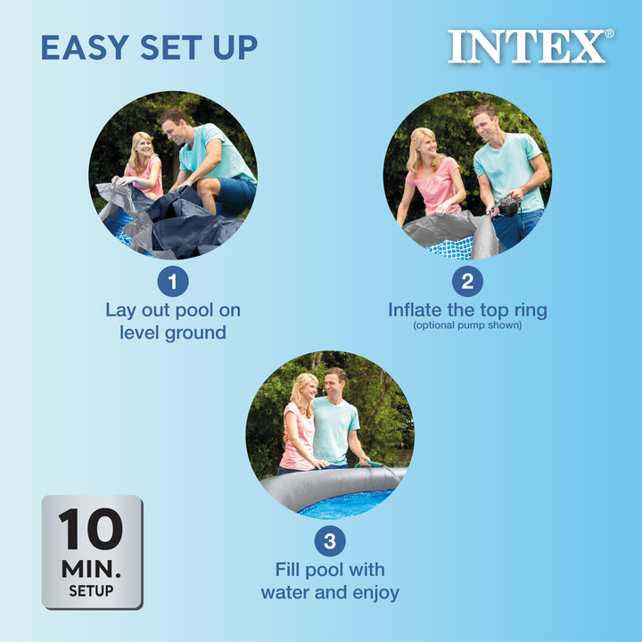 Intex Easy Set 8' x 30" Round Inflatable Outdoor Above Ground Swimming Pool - VMInnovations