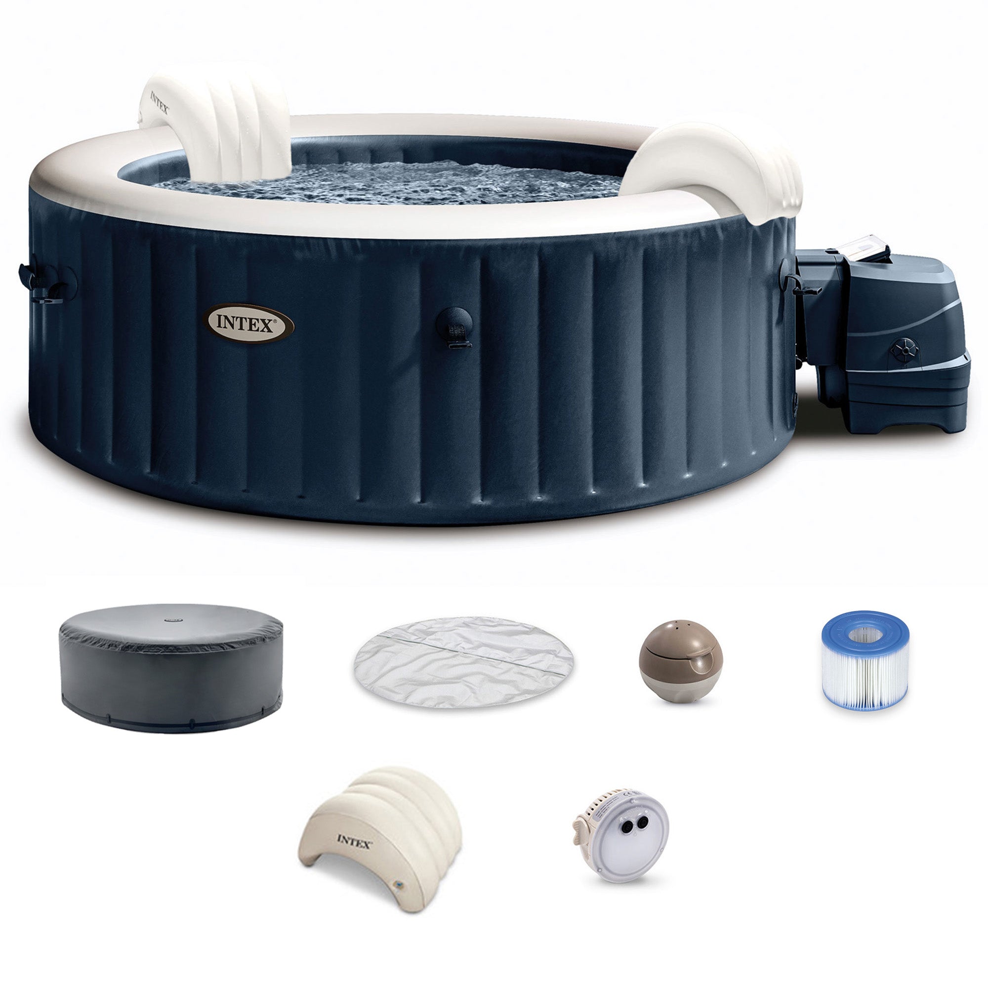 Intex PureSpa Plus Portable Inflatable Hot Tub Bubble Jet Spa, 77 x 28" (Used)