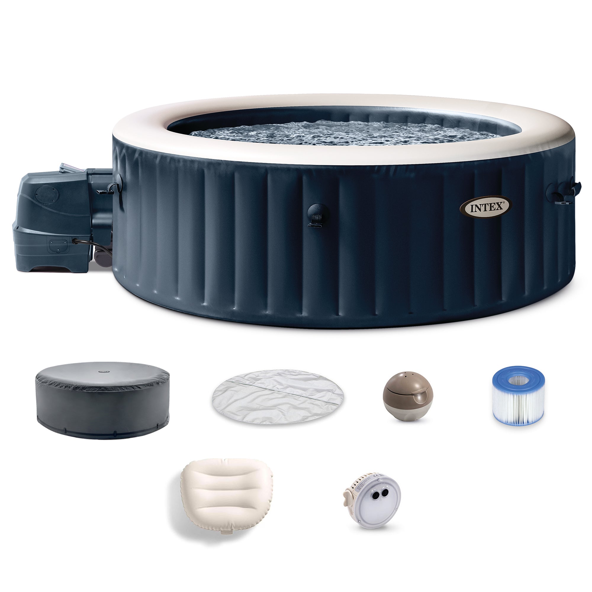 Intex 28429EP PureSpa Plus 4 Person Inflatable Hot Tub Bubble Jet Spa, 77" x 28"