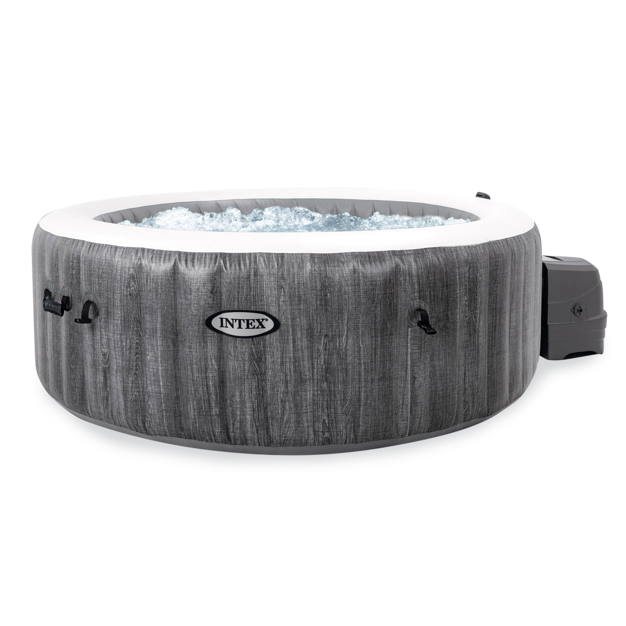 Intex PureSpa Plus Greywood Inflatable Hot Tub Jet Spa with 4 Headrest Pillows