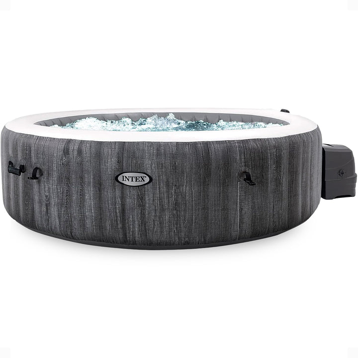 Intex 28441EP PureSpa Plus Greywood Inflatable Hot Tub Spa, 85x28" (Open Box)