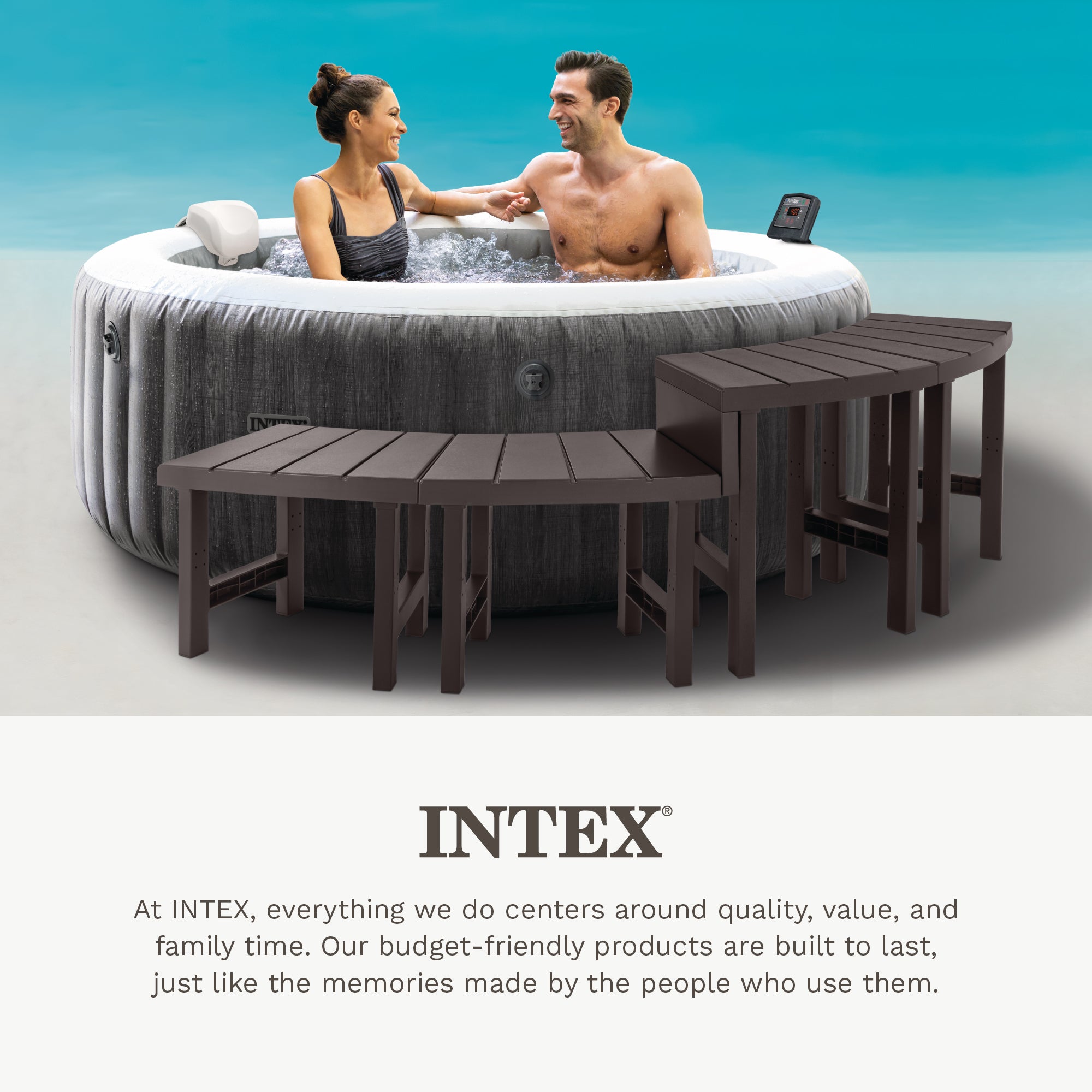 Intex 28514E 2 Medium PureSpa Benches, Compatible w/ 4 Person Spas (Used)